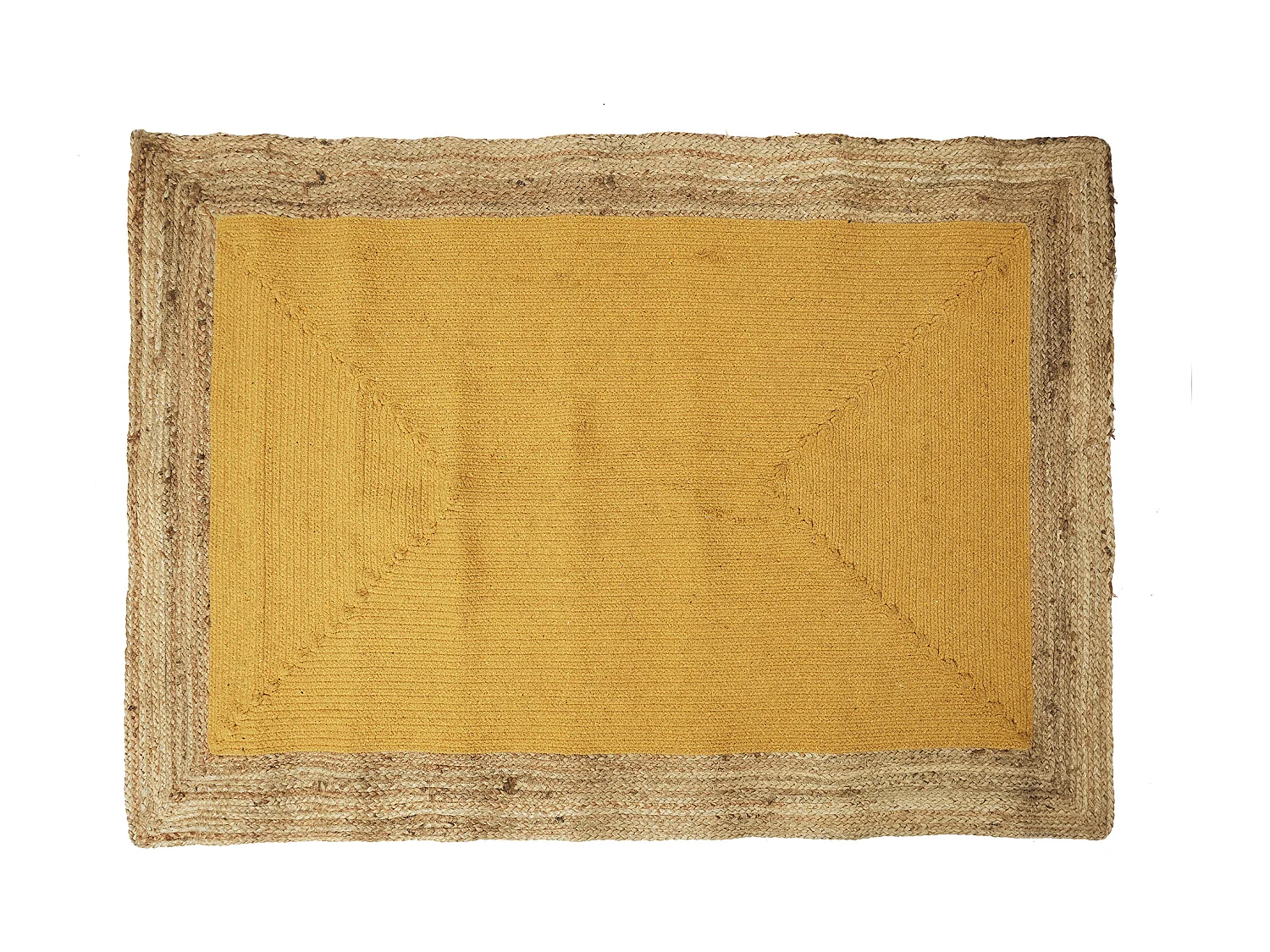 Tapis Jute Coton Moutarde 120x170cm Multicolore