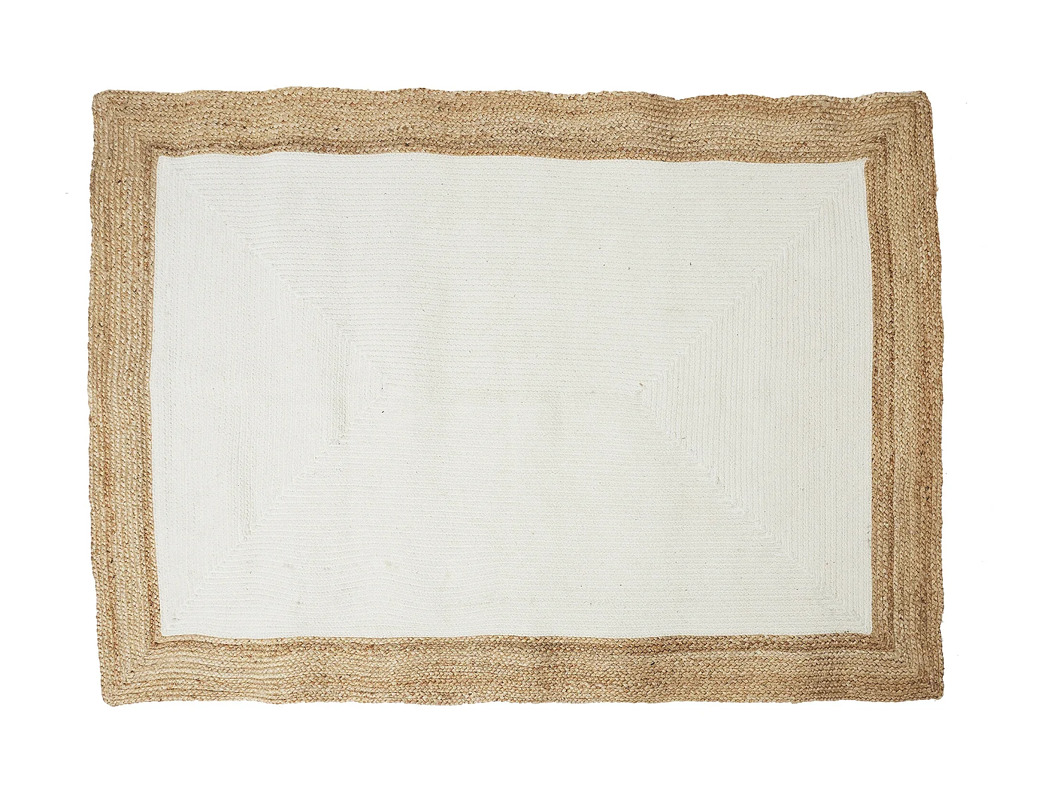 Tapis Jute Coton Ecru 120x170cm Beige, Marron