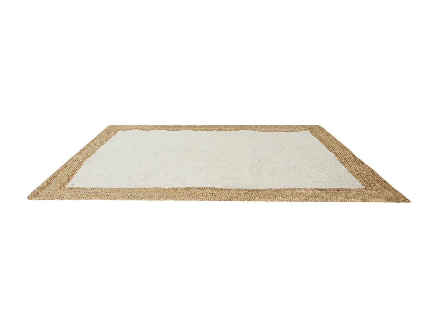 Tapis Jute Coton Ecru 120x170cm Beige, Marron