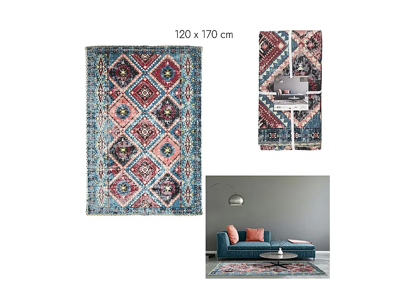 Tapis Agra 120x170cm Orange, Multicolore