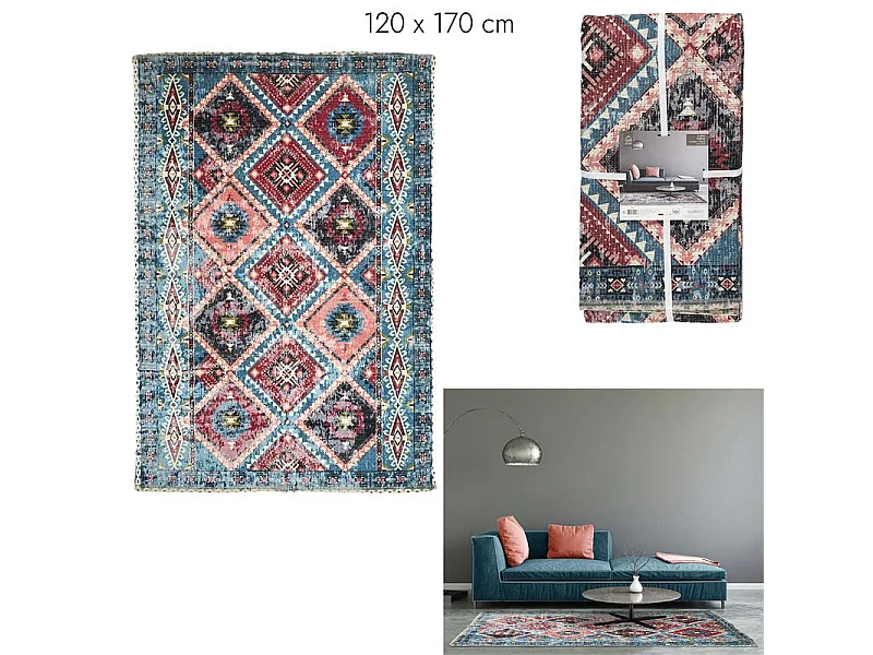 Tapis Agra 120x170cm Orange, Multicolore