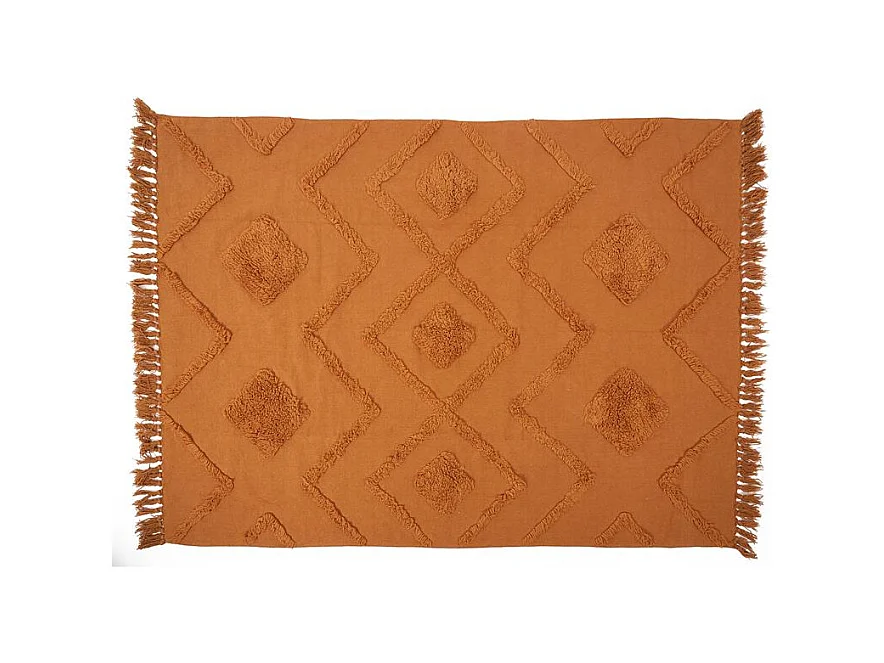 Tapis Ethinique Tufte Terracotta 120x170cm Orange