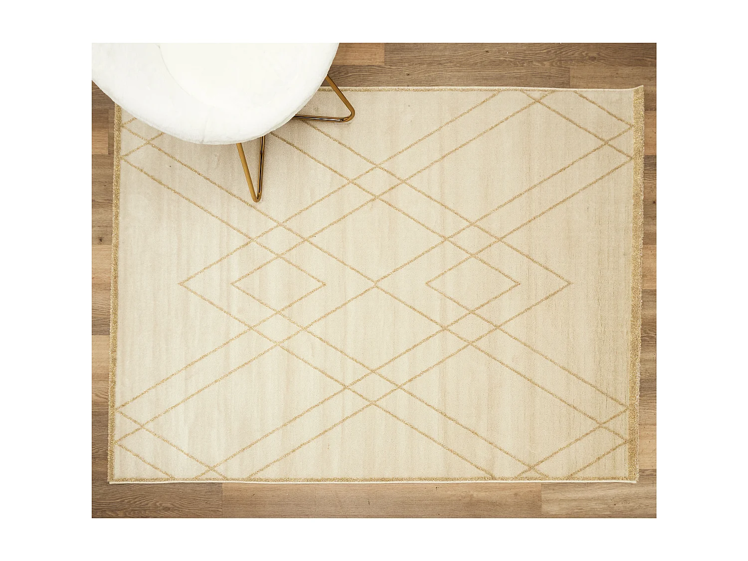 Tapis Londres Lurex 150x200cm Blanc