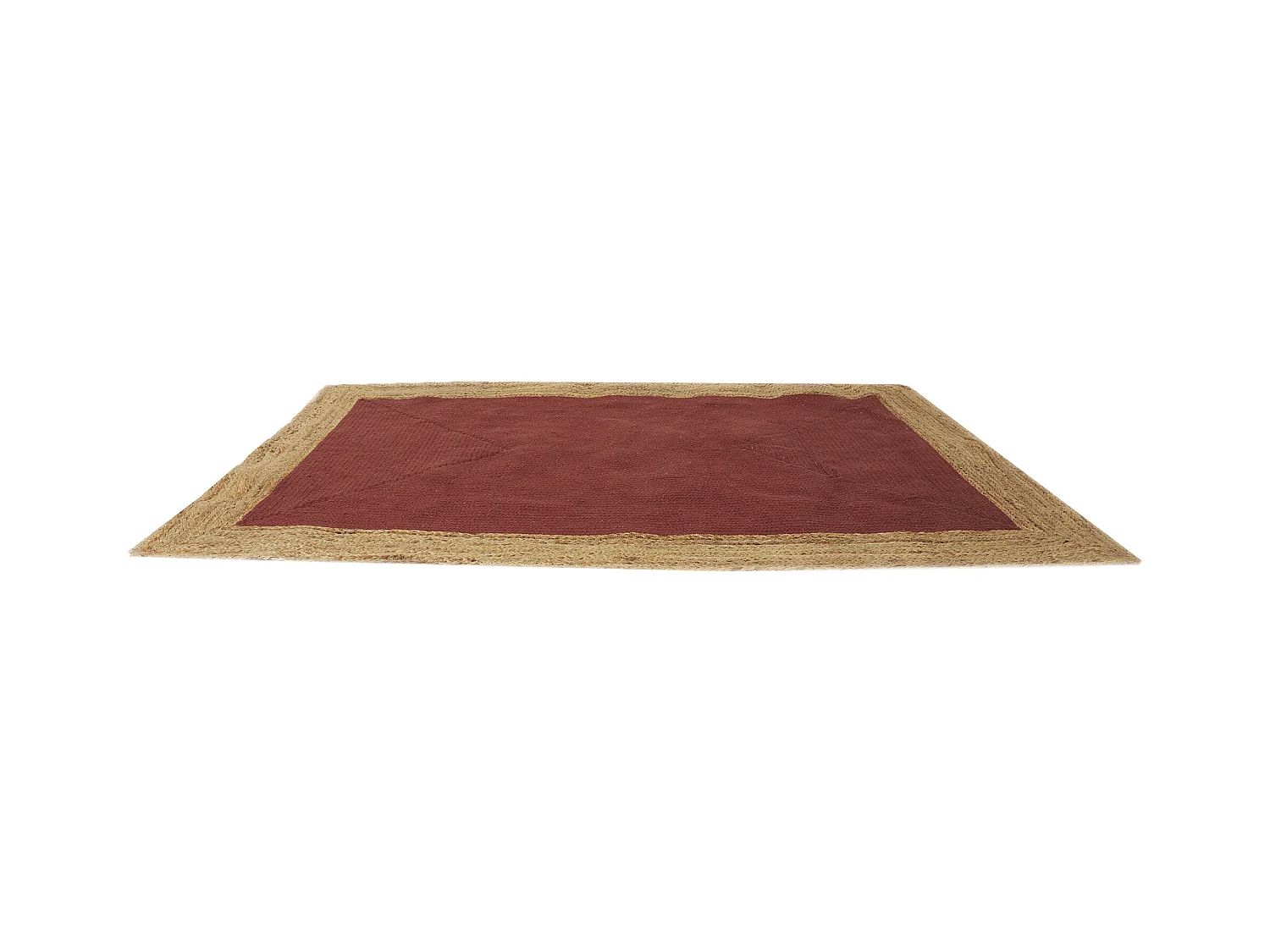 Tapis Jute Coton Terracotta 120x170cm Rouge, Marron
