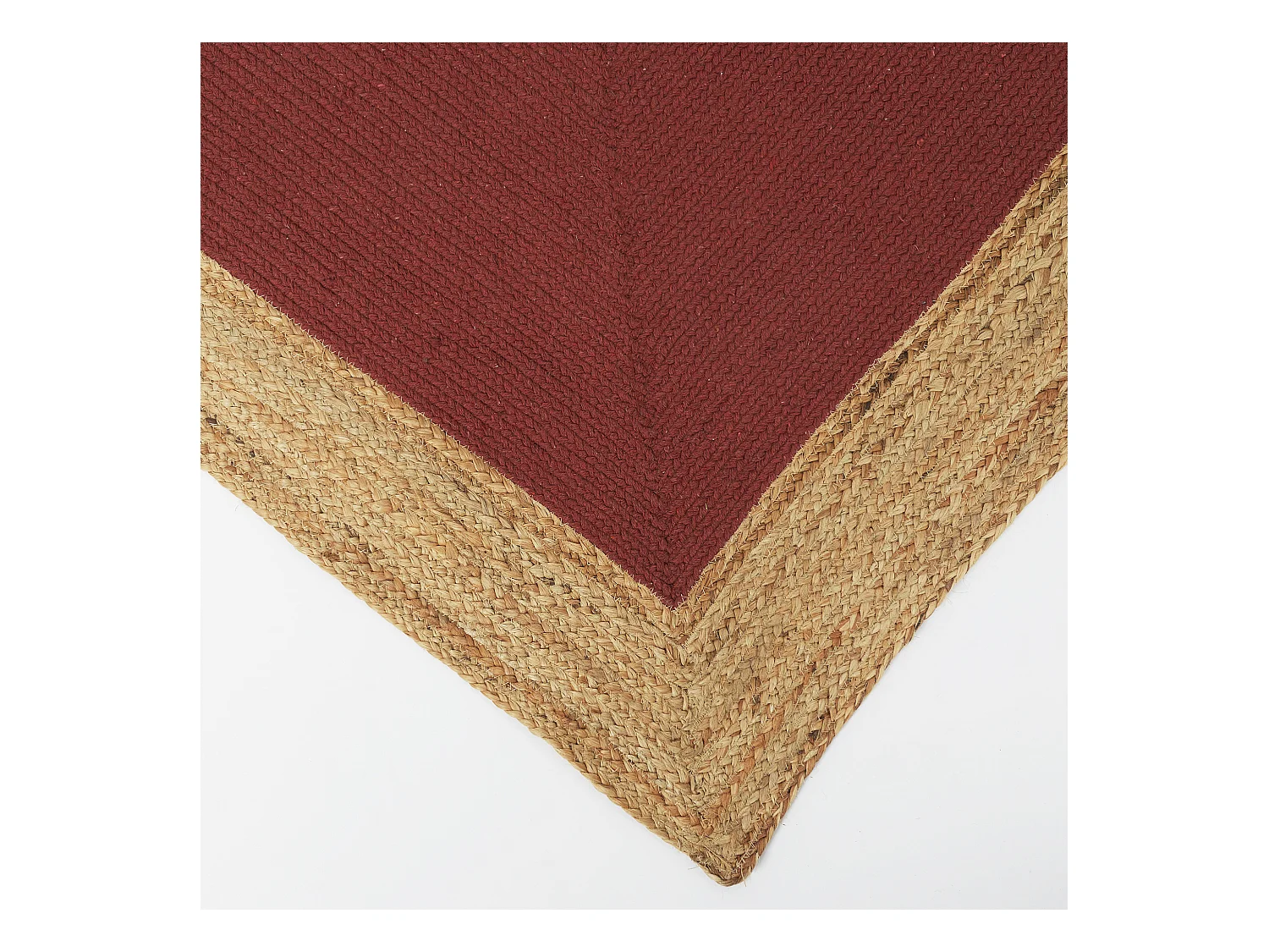 Tapis Jute Coton Terracotta 120x170cm Rouge, Marron