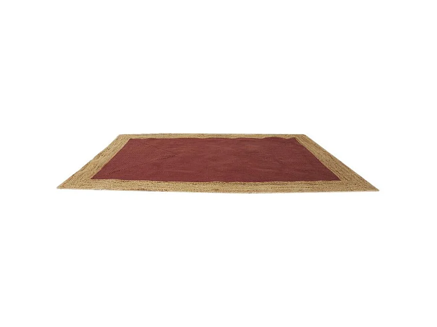 Tapis Jute Coton Terracotta 120x170cm Rouge, Marron