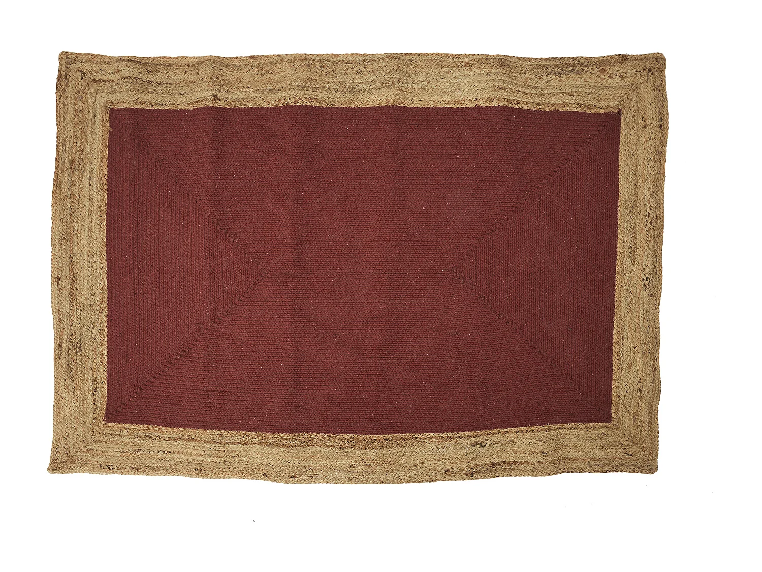 Tapis Jute Coton Terracotta 120x170cm Rouge, Marron