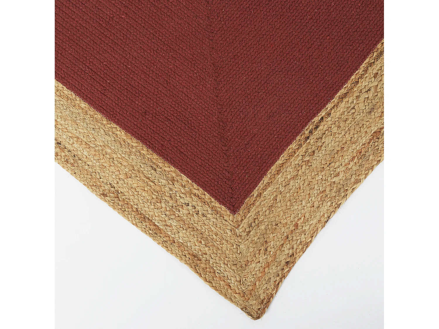 Tapis Jute Coton Terracotta 120x170cm Rouge, Marron