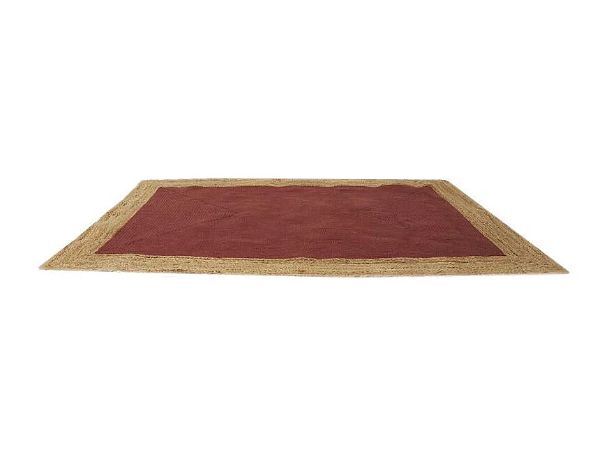 Tapis Jute Coton Terracotta 120x170cm Rouge, Marron