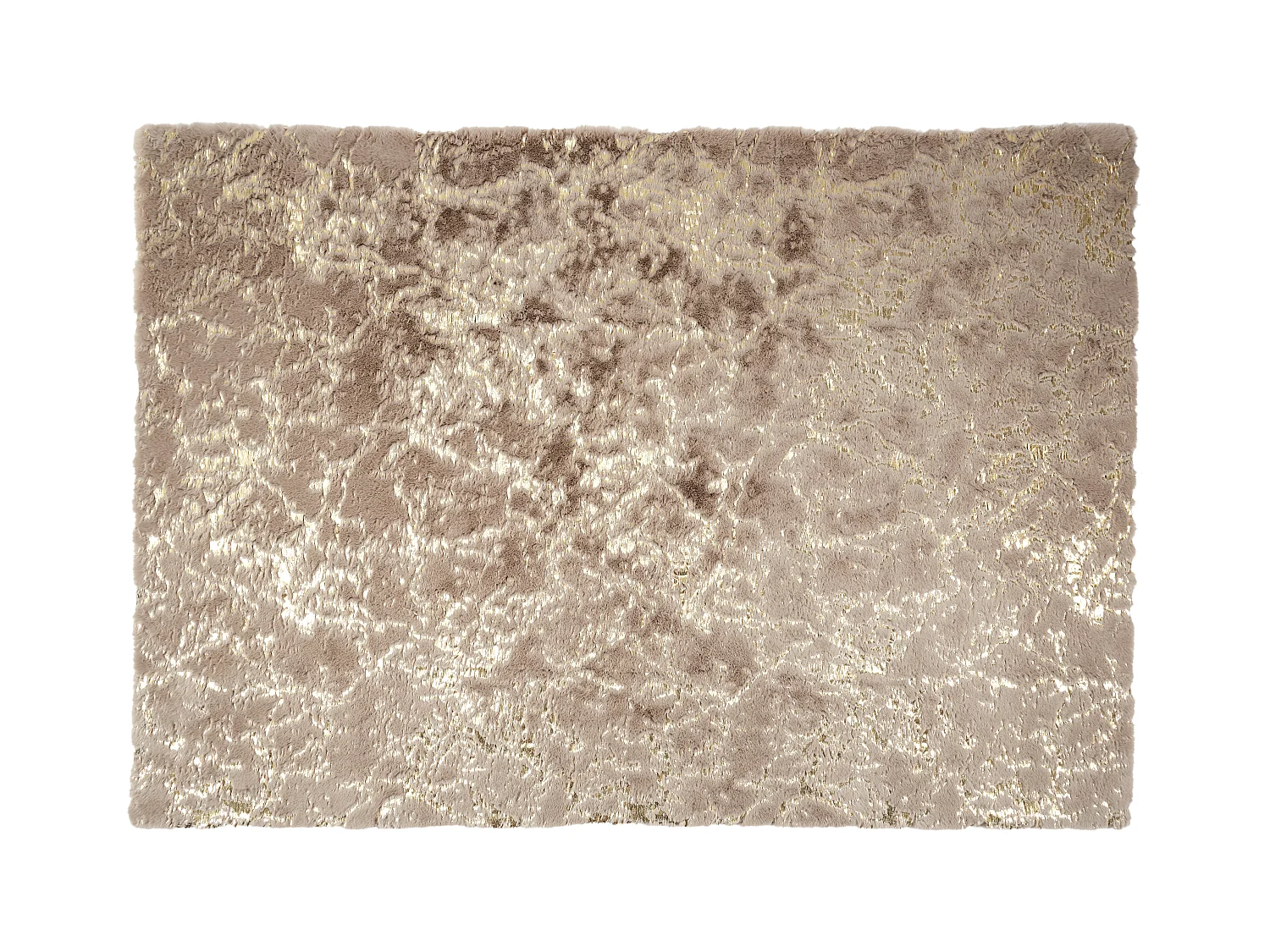 Tapis Imit Fourrure Imp Dore Taupe 120x170cm Gris, Or