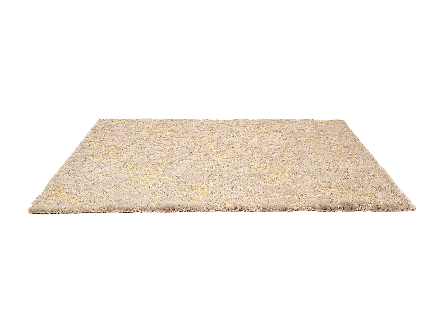Tapis Imit Fourrure Imp Dore Taupe 120x170cm Gris, Or