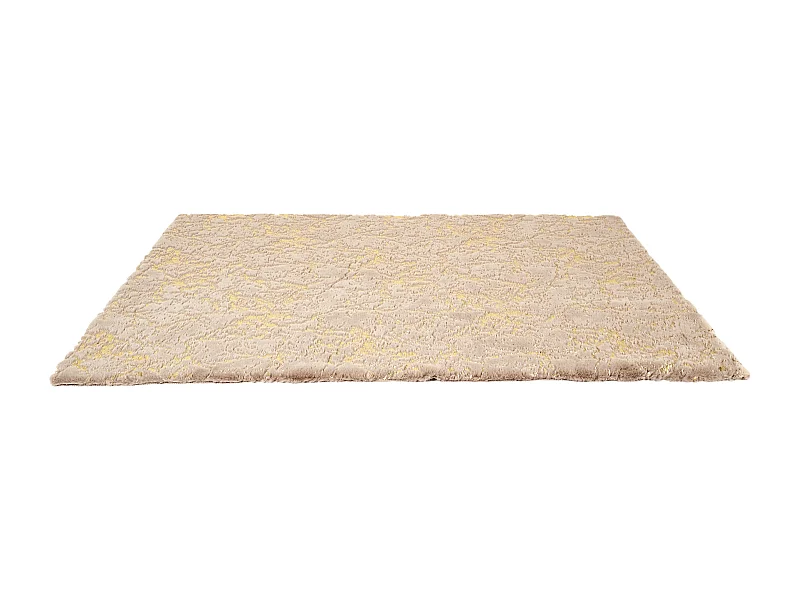 Tapis Imit Fourrure Imp Dore Taupe 120x170cm Gris, Or