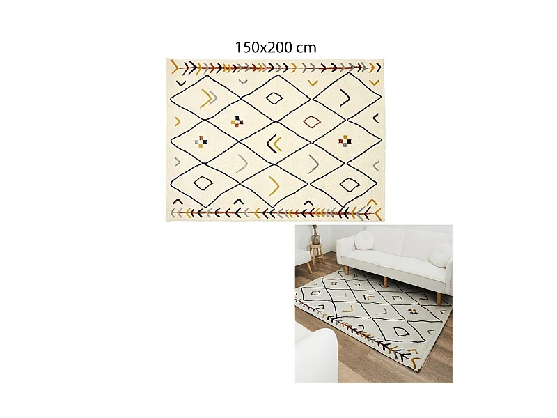 Tapis Djerba Berbere 150x200cm Multicolore
