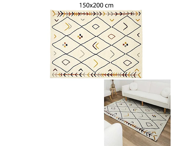 Tapis Djerba Berbere 150x200cm Multicolore
