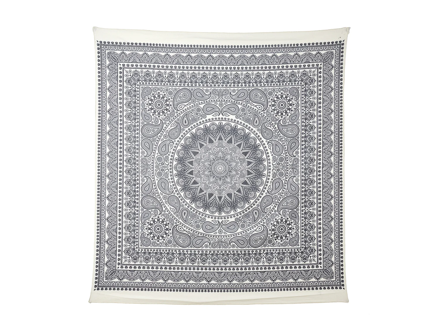 Tapisserie Murale Mandala Gris 150x150cm Gris