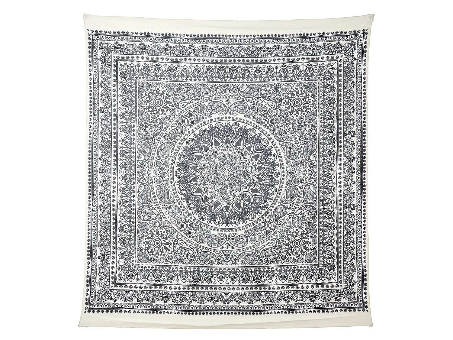 Tapisserie Murale Mandala Gris 150x150cm Gris