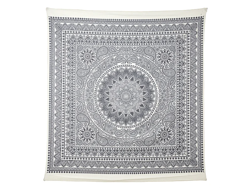 Tapisserie Murale Mandala Gris 150x150cm Gris