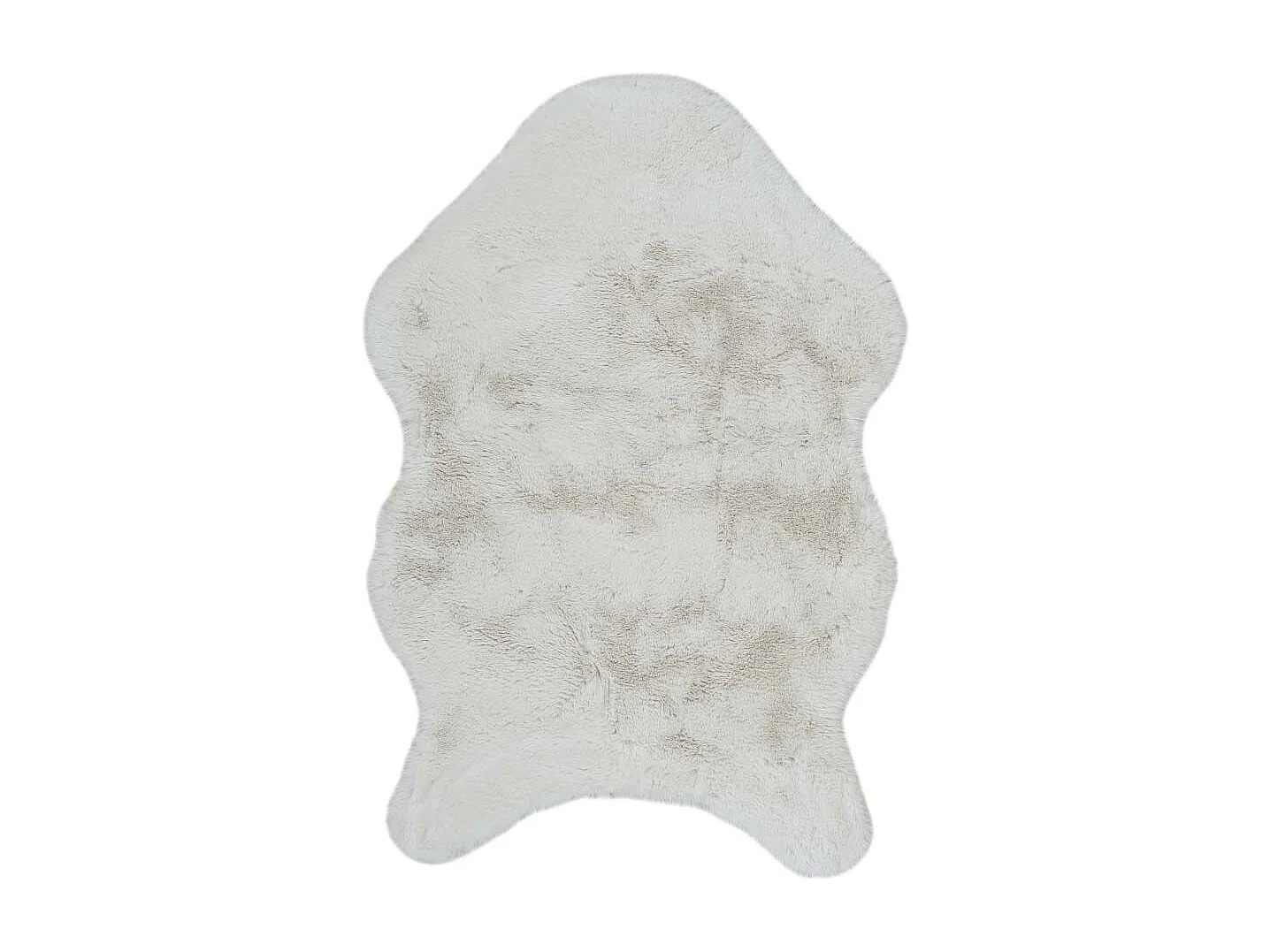 Tapete de Pele Sintética de Pêlo Fino Ecru 60x90cm Branco Marfim Decoração Aconchegante