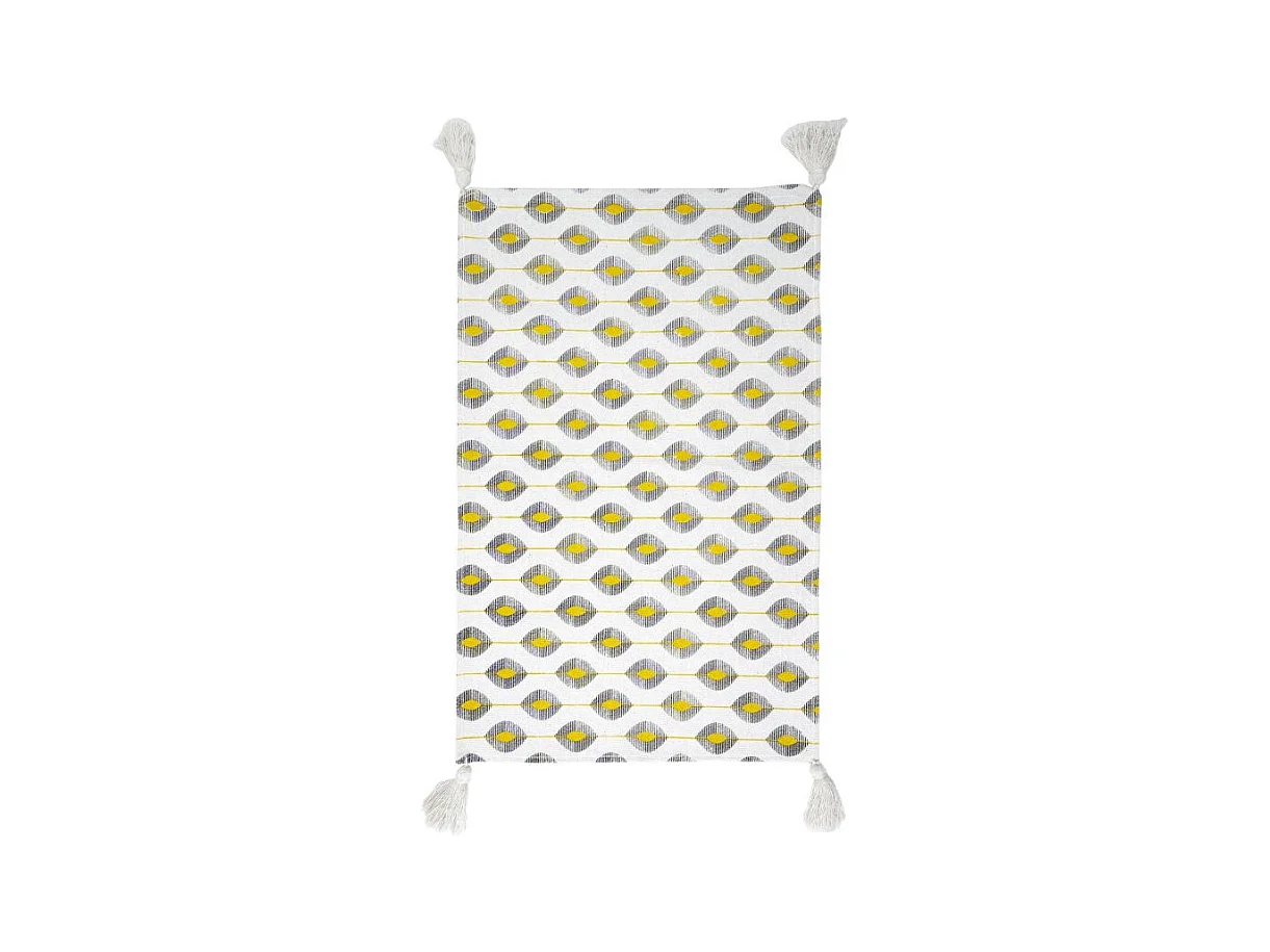 Tapis Déco à Pompons "Zeste" 50x80cm Blanc