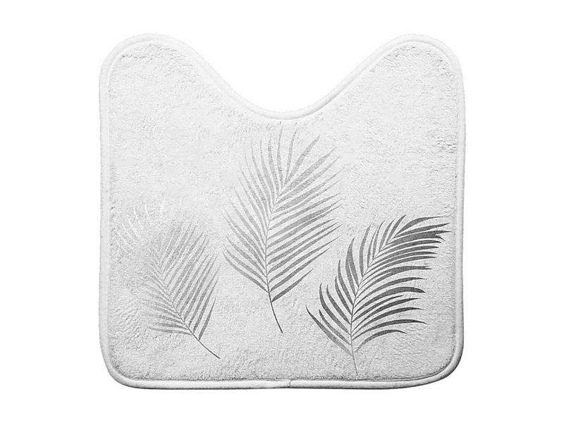 Tapis Contour WC Imprimé "Orbella" 45x45cm Blanc & Argent