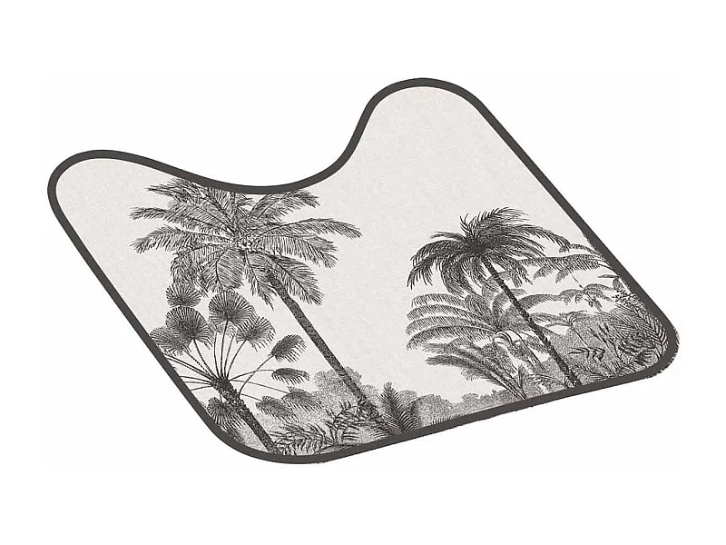 Tapis Contour WC "Cocoty" 45x45cm Noir & Blanc