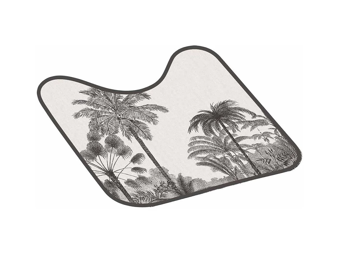 Tapis Contour WC "Cocoty" 45x45cm Noir & Blanc