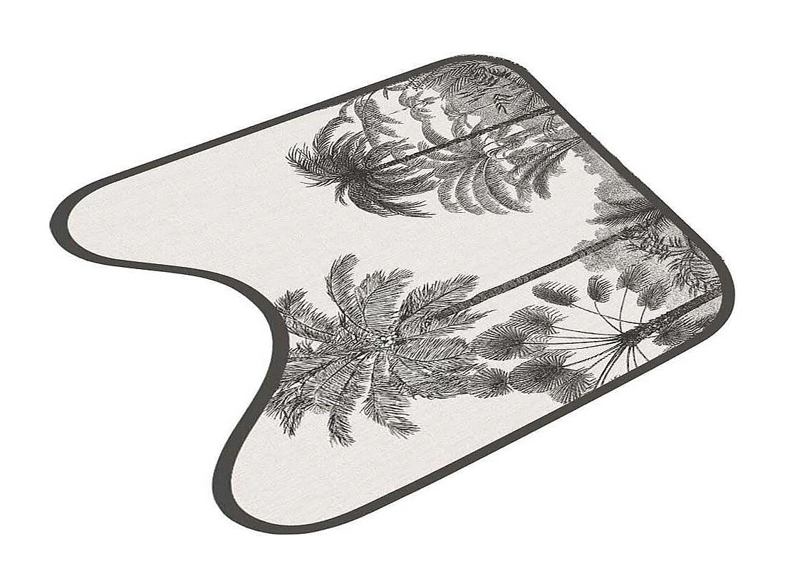 Tapis Contour WC "Cocoty" 45x45cm Noir & Blanc