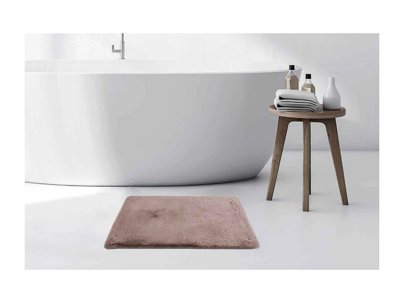 Tapis de Bain Doux Antidérapant "Rabbit" Rose 65 x 100 cm