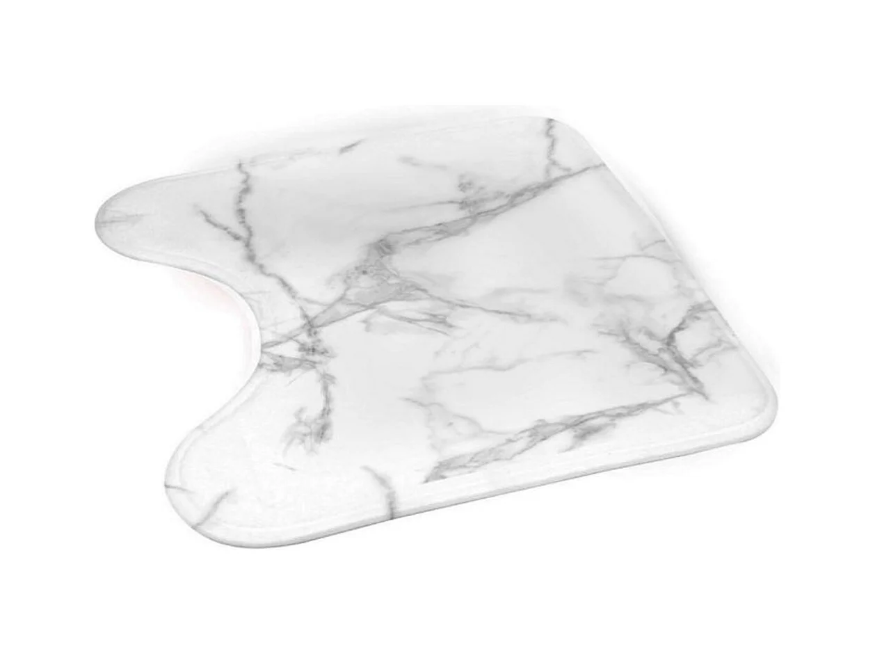 Tapis Contour WC "Effet Marbre" 45x45cm Blanc
