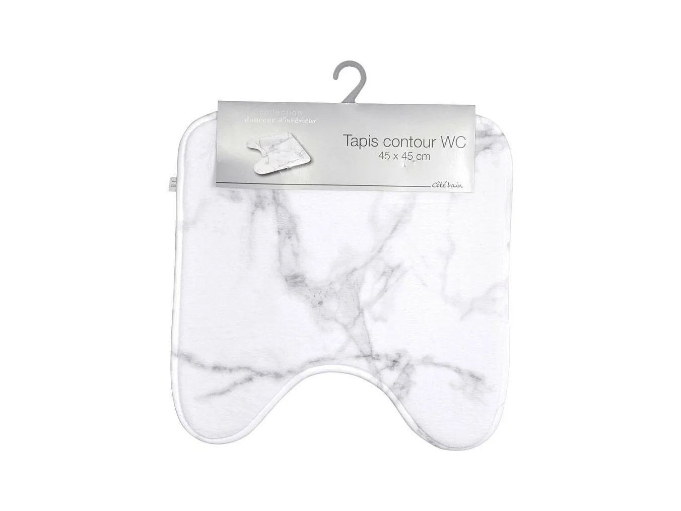 Tapis Contour WC "Effet Marbre" 45x45cm Blanc