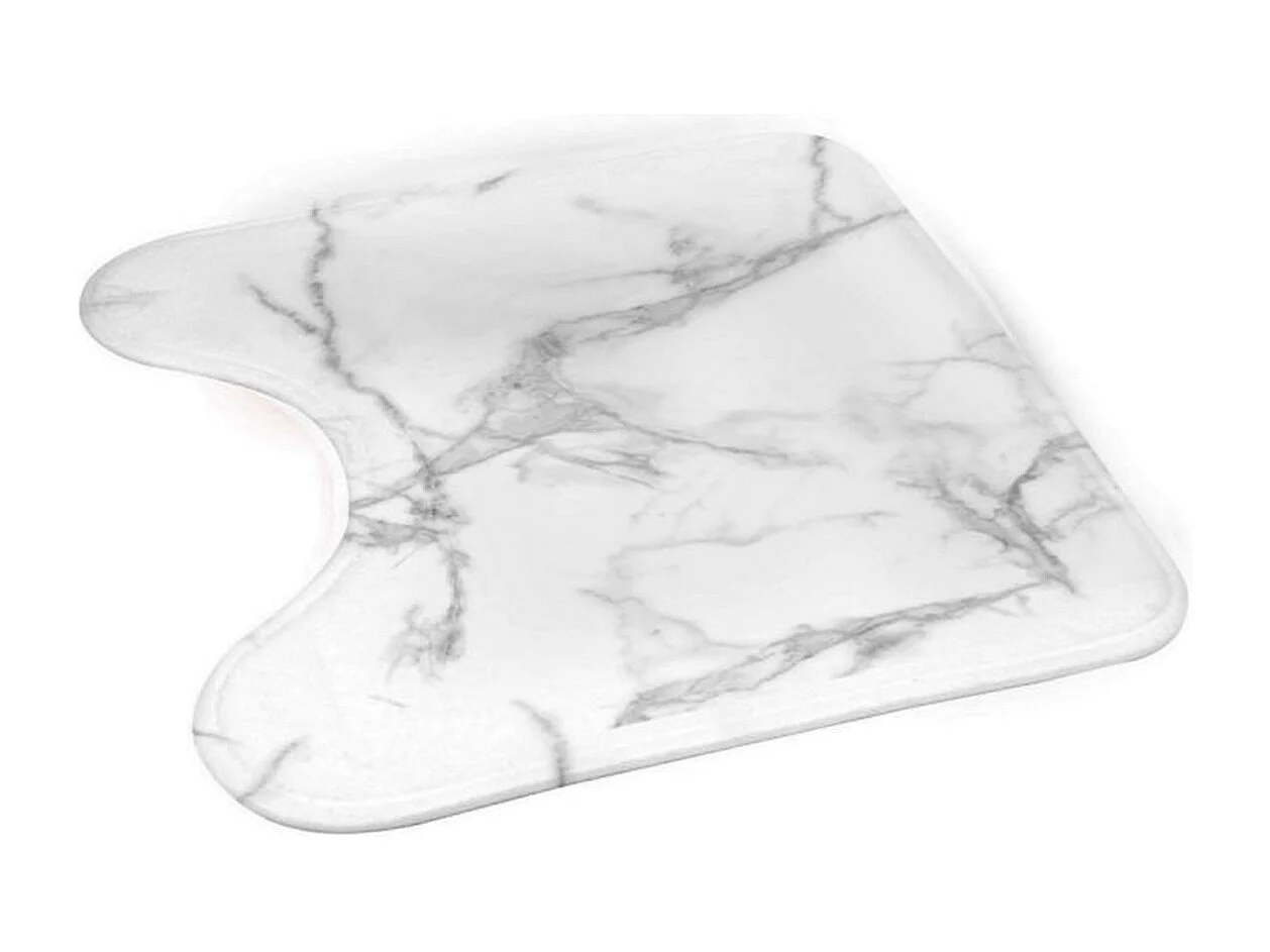 Tapis Contour WC "Effet Marbre" 45x45cm Blanc