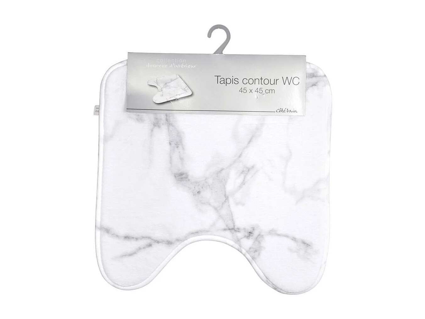 Tapis Contour WC "Effet Marbre" 45x45cm Blanc