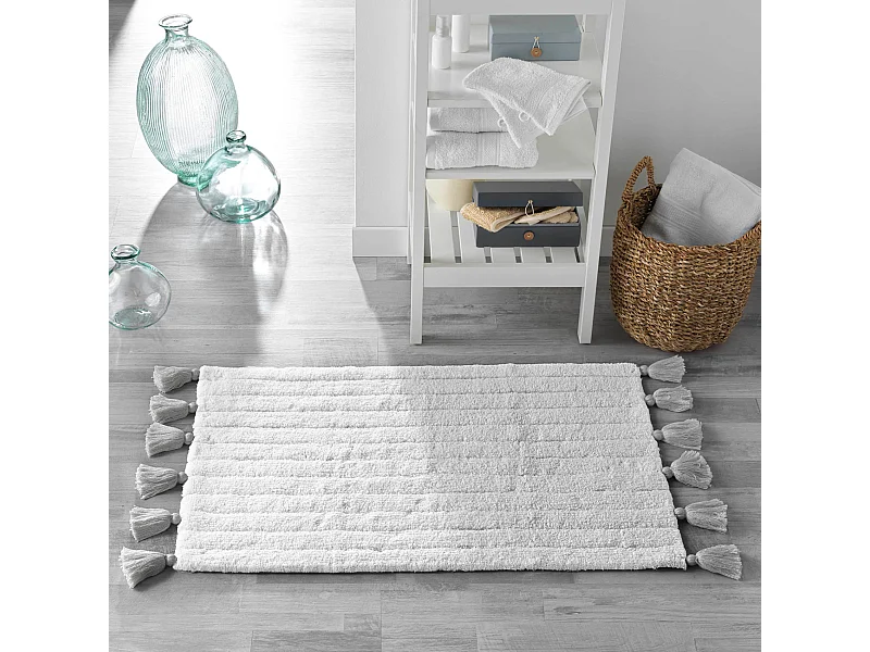 Tapis de Salle de Bain "Minatis" 50x80cm Blanc & Gris