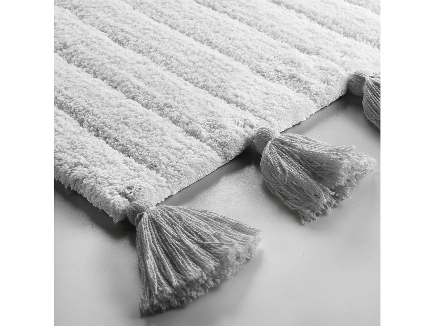 Tapis de Salle de Bain "Minatis" 50x80cm Blanc & Gris