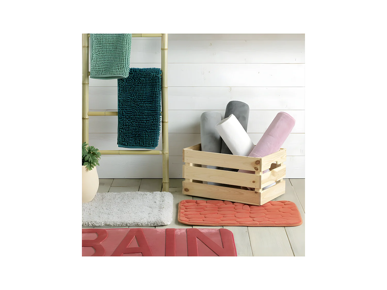 Tapis de Bain Microfibre "Vitamine" 50x120cm Kaki