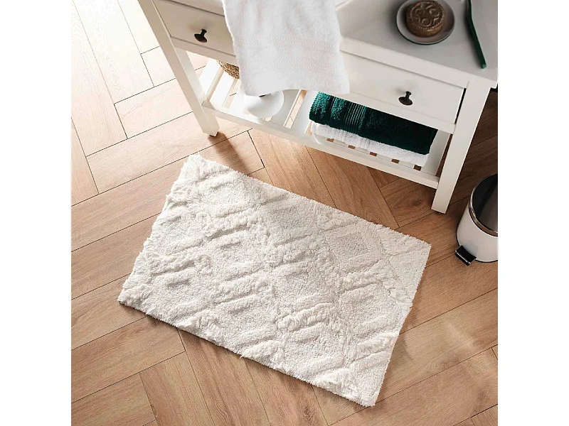 Tapis de Salle de Bain "Ikatis" 50x80cm Blanc