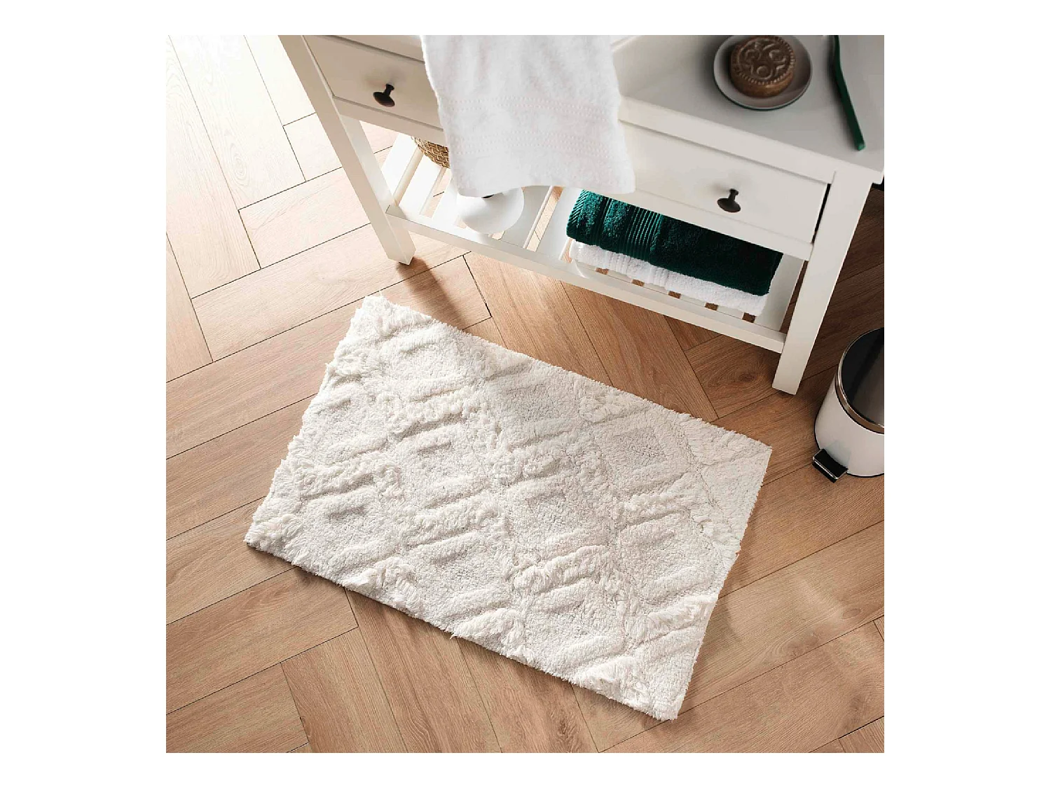 Tapis de Salle de Bain "Ikatis" 50x80cm Blanc
