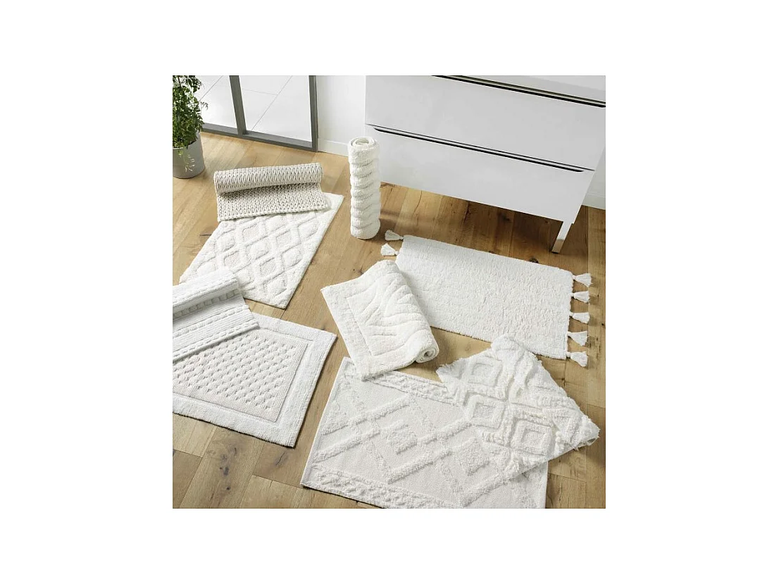 Tapis de Salle de Bain "Ikatis" 50x80cm Blanc