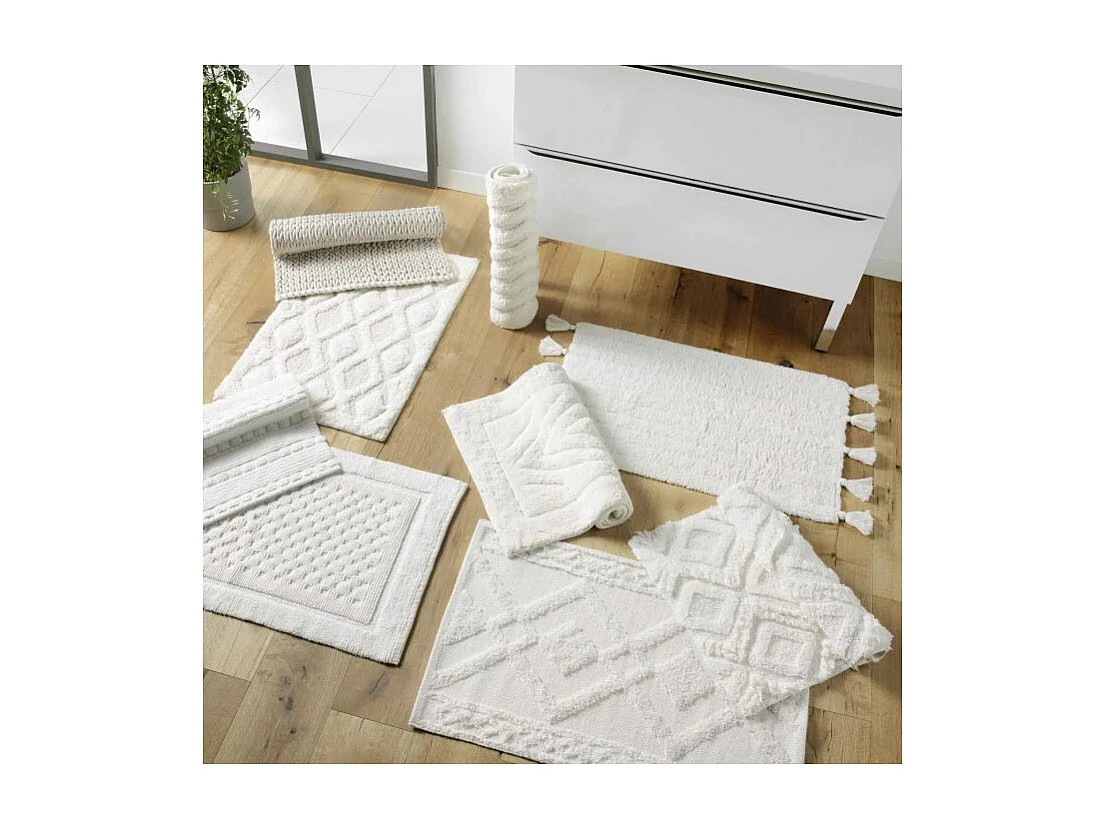 Tapis de Salle de Bain "Ikatis" 50x80cm Blanc