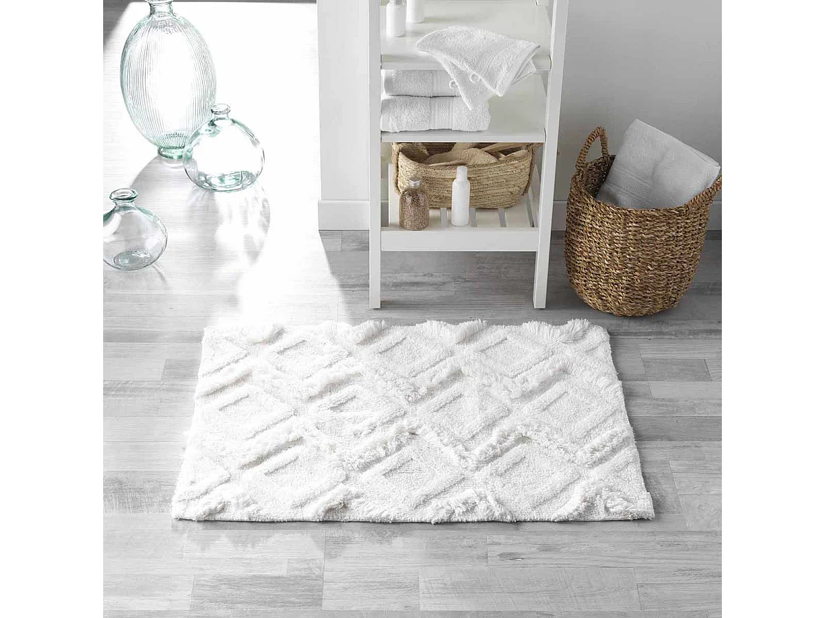 Tapis de Salle de Bain "Ikatis" 50x80cm Blanc