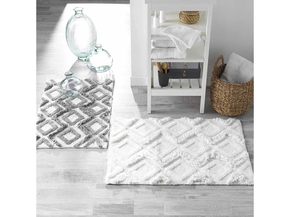 Tapis de Salle de Bain "Ikatis" 50x80cm Blanc