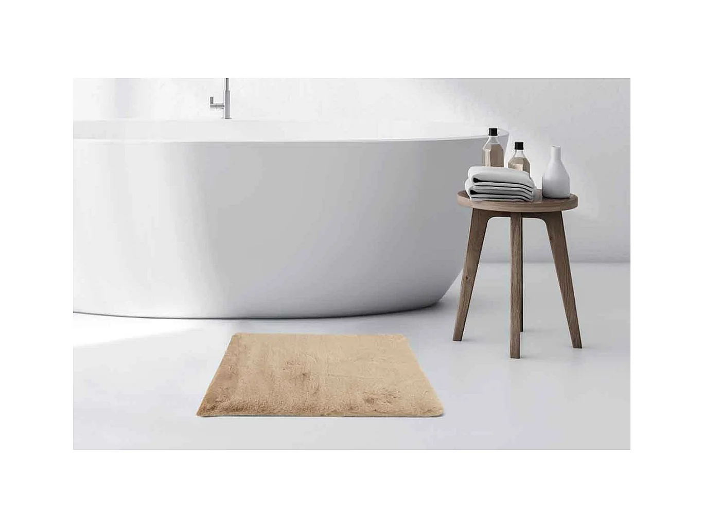 Tapis de Bain Doux Antidérapant "Rabbit" Beige 40 x 60 cm