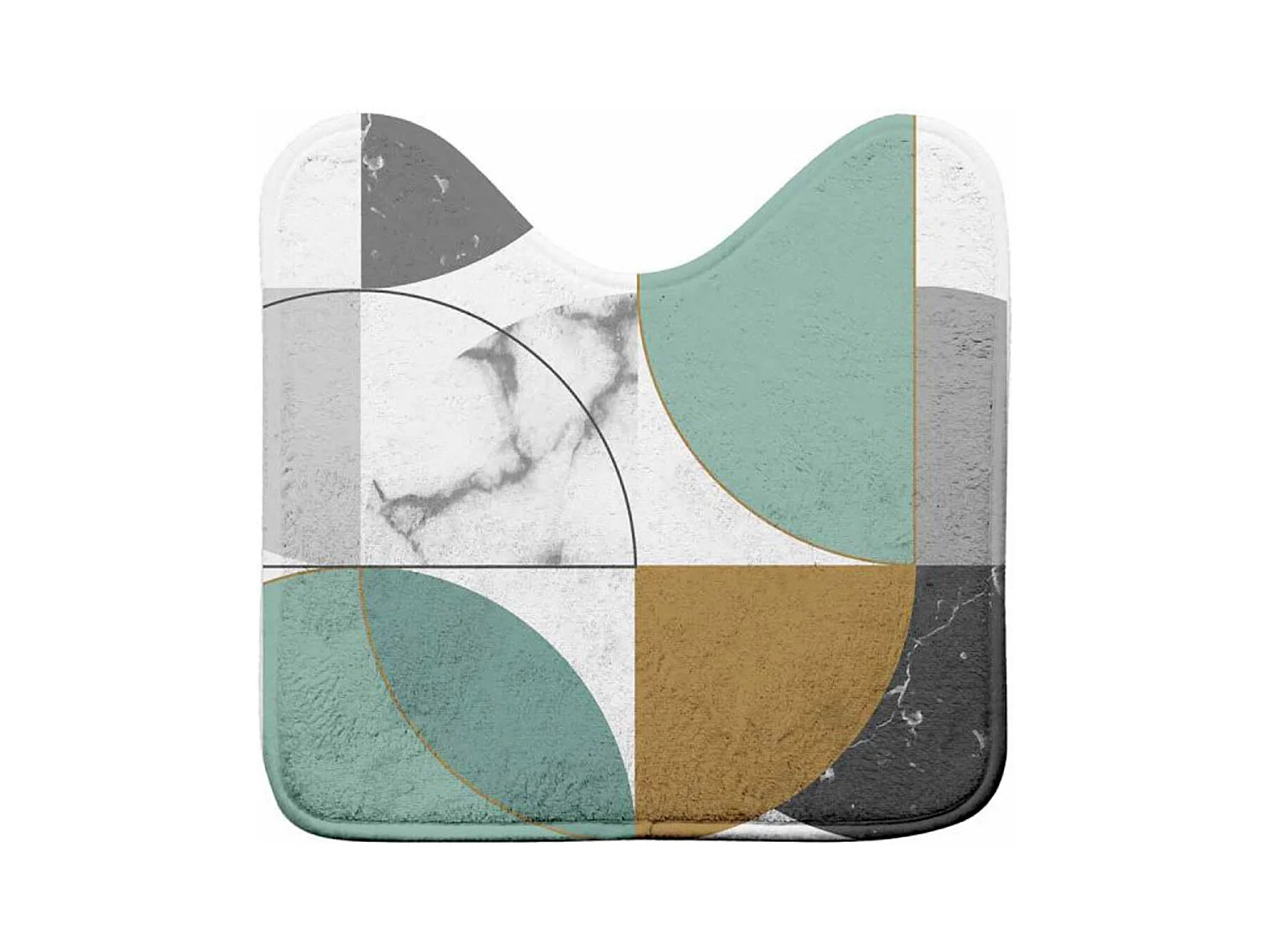 Tapis Contour WC "Geomarbre" 45x45cm Bleu