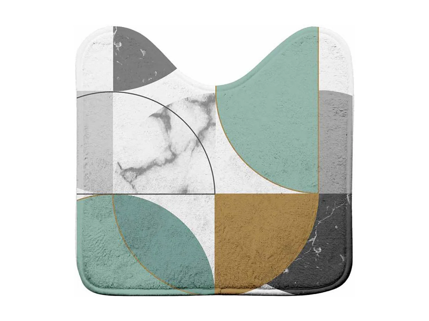 Tapis Contour WC "Geomarbre" 45x45cm Bleu