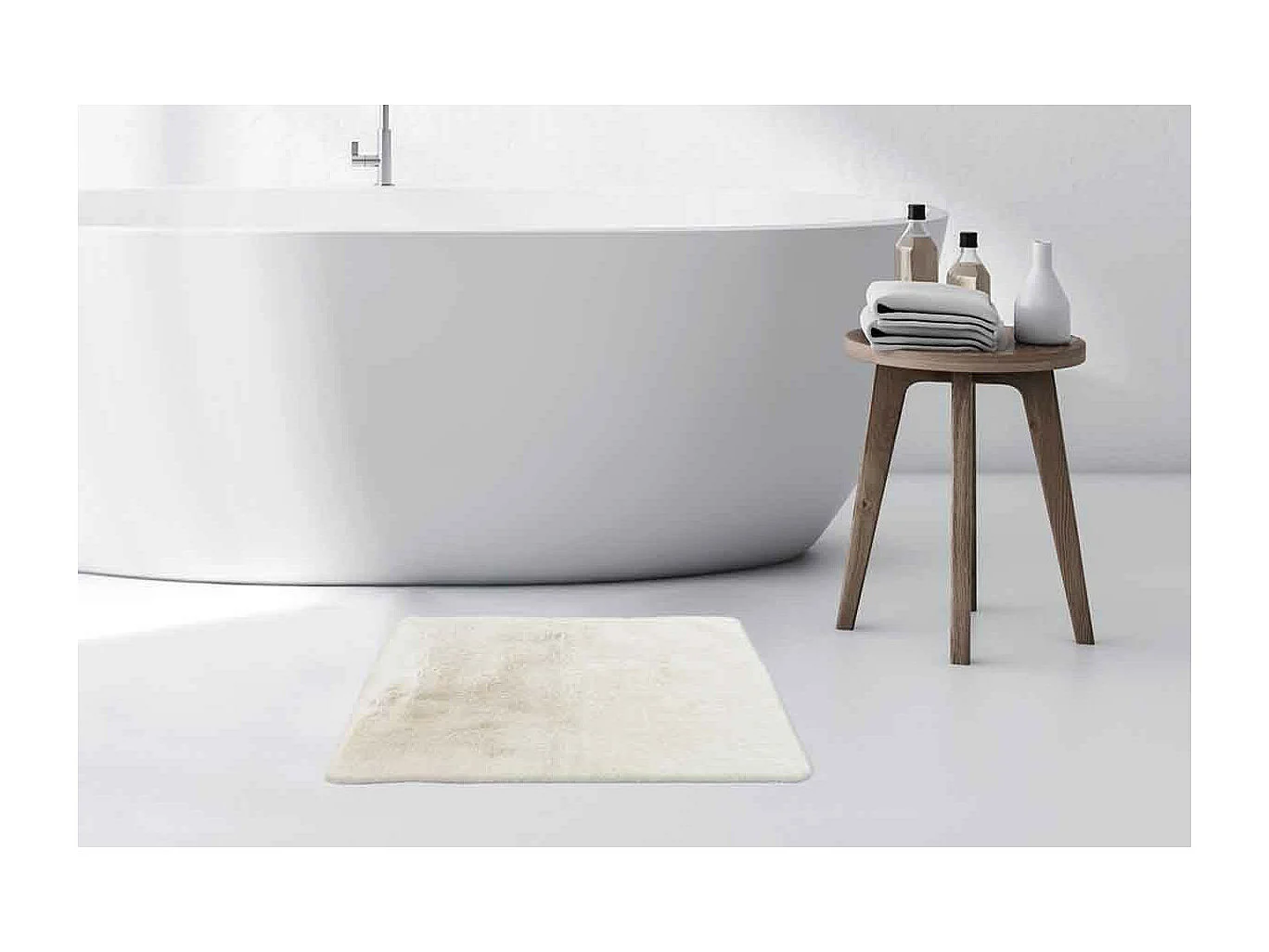 Tapis de Bain Doux Antidérapant "Rabbit" Blanc 40 x 60 cm