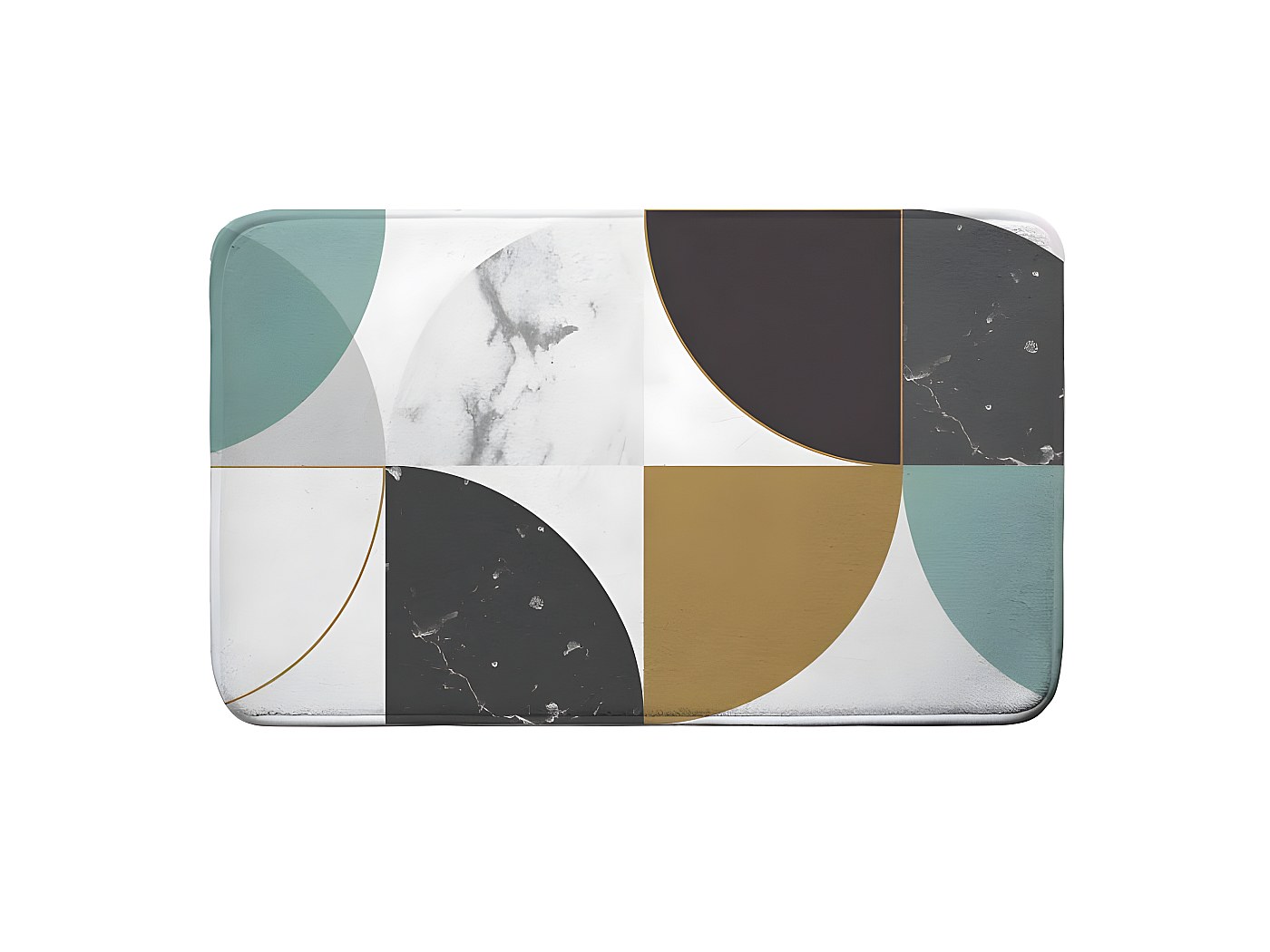 Tapis de Salle de Bain "Geomarbre" 45x75cm Bleu