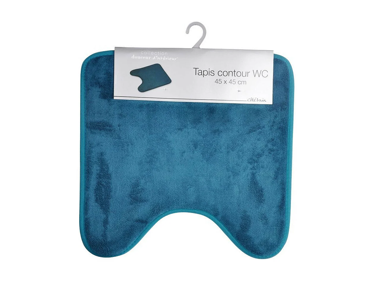 Tapis Contour WC "Vitamine II" 45x45cm Bleu Canard