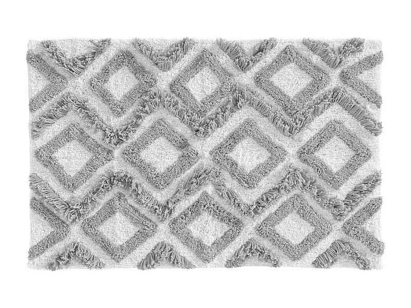Tapis de Salle de Bain "Ikatis" 50x80cm Blanc & Gris