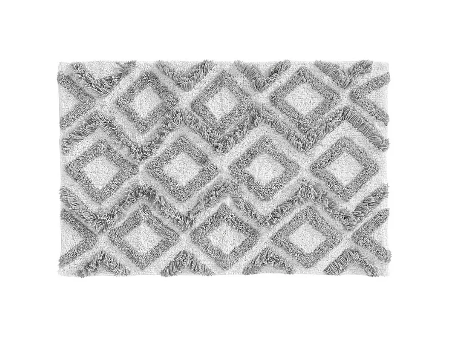 Tapis de Salle de Bain "Ikatis" 50x80cm Blanc & Gris