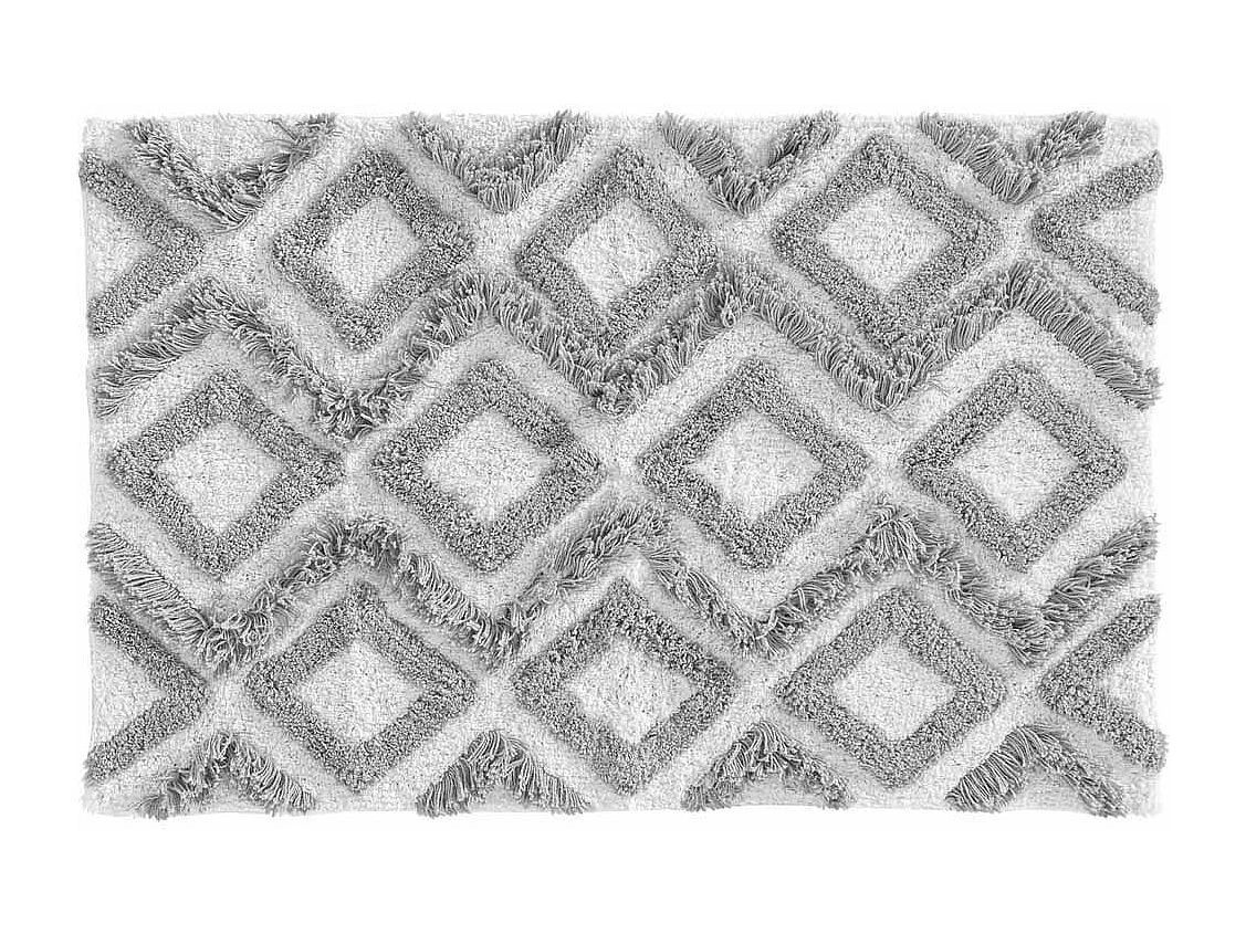 Tapis de Salle de Bain "Ikatis" 50x80cm Blanc & Gris